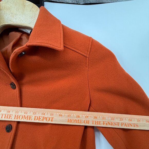 Harve Benard Womens Rust Orange Wool Cashmere Jacket Pea Coat Size 10 Winter - Picture 9 of 11